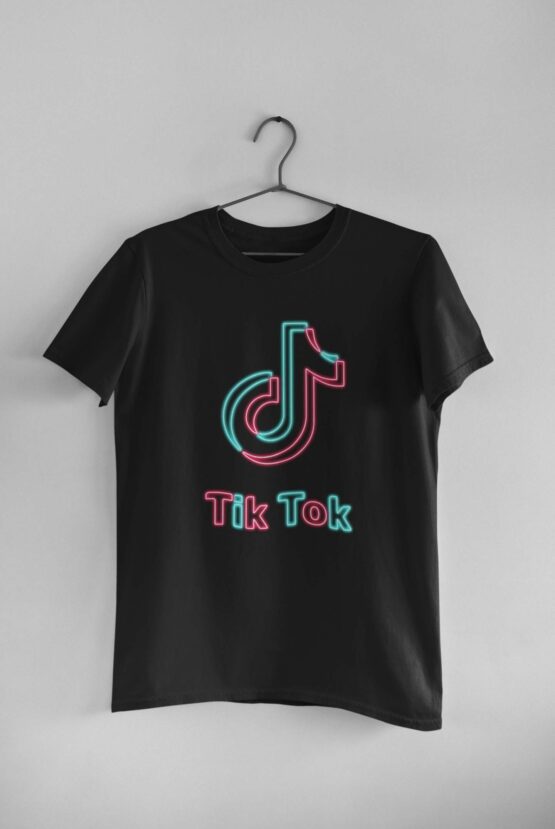 Tricou Tik Tok Cool Neon – Negru
